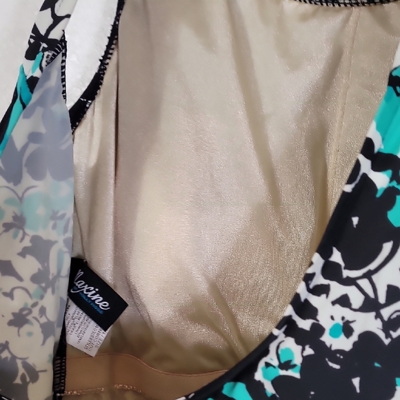 Vintage Maxine Of Hollywood One Piece Swimsuit Size 10 Pinup Floral High Cut 90s - Picture 8 of 15